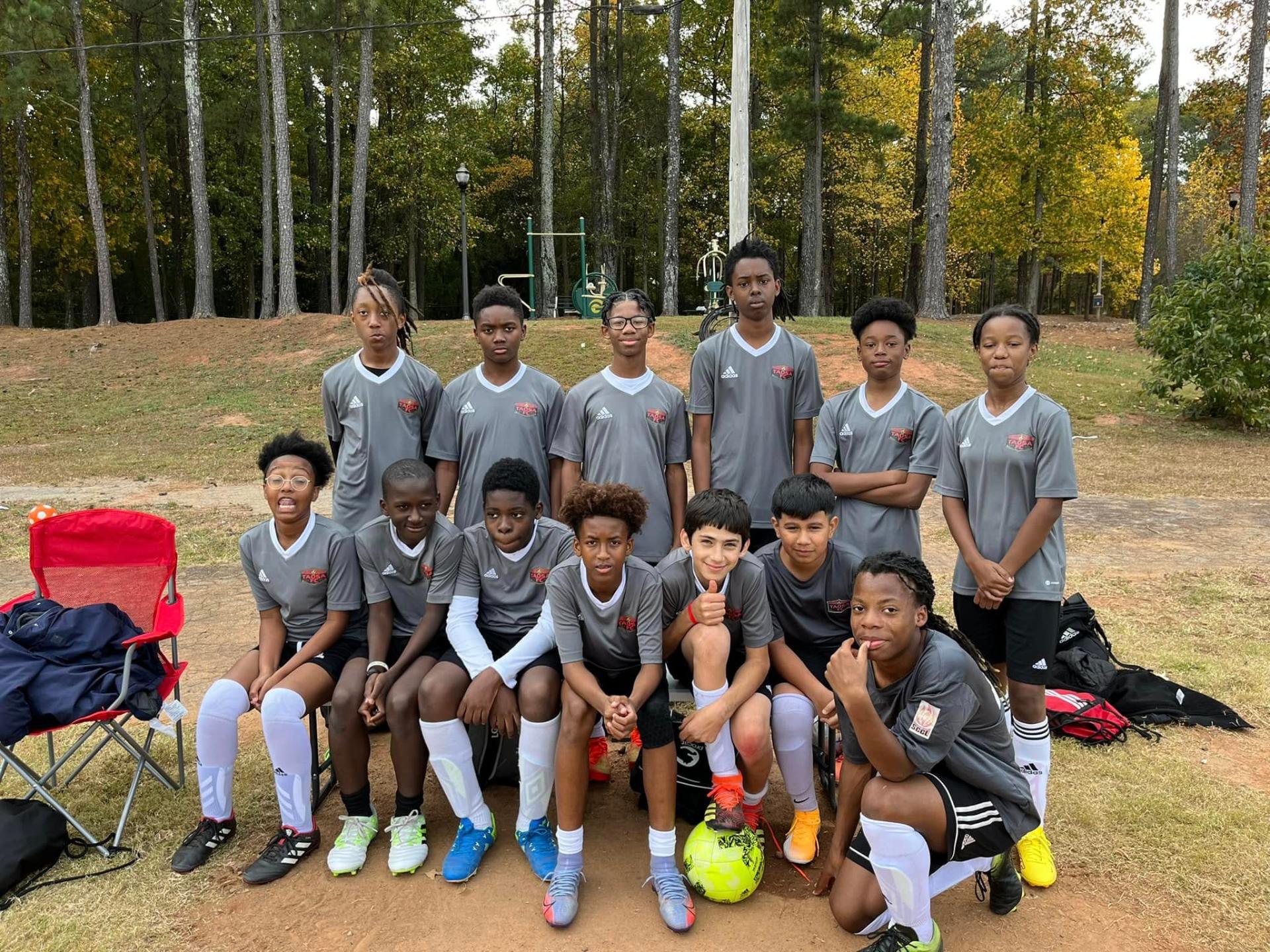 TAOSA FC boys team in grey kits