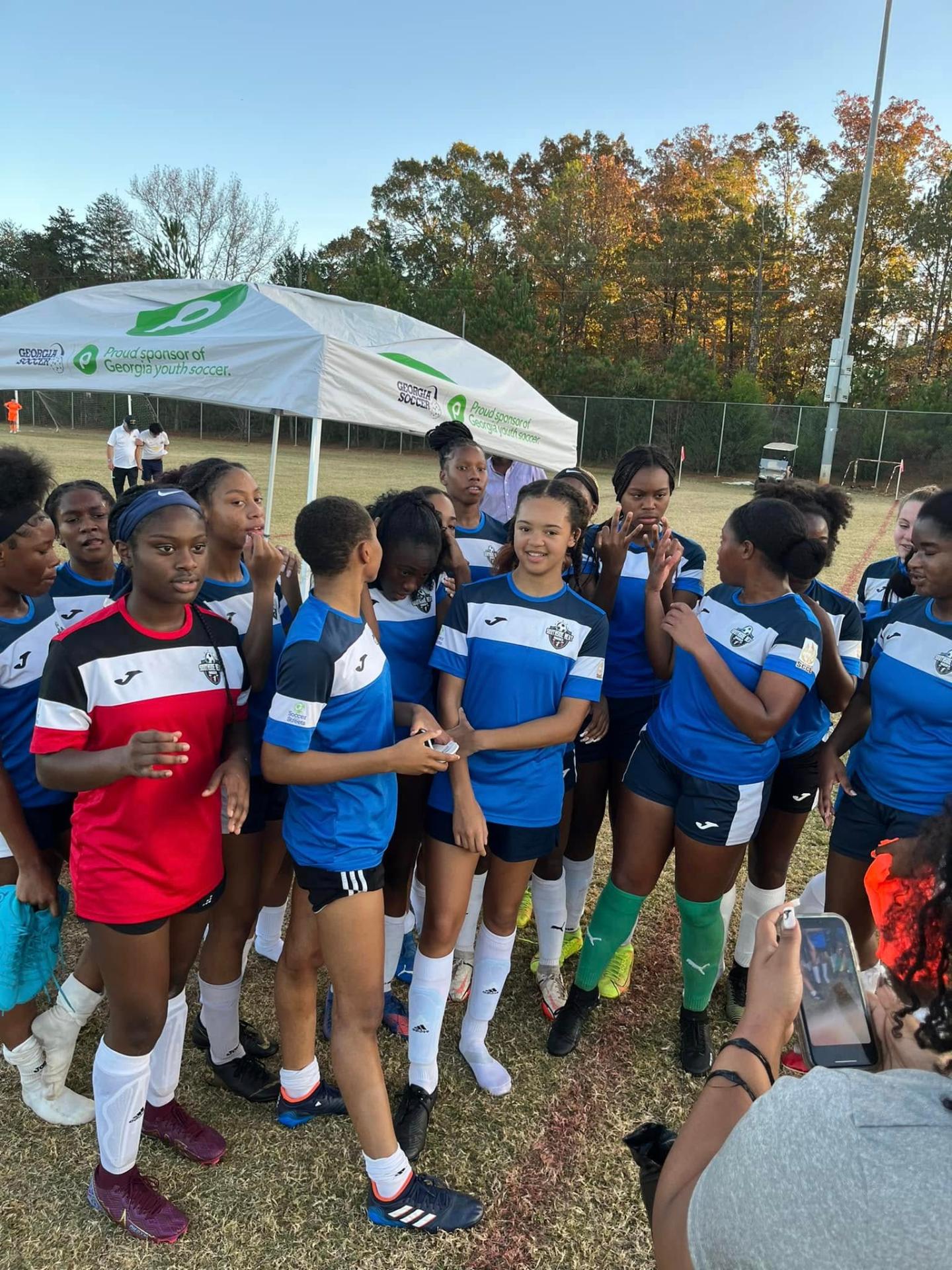 Girls team meeting at Georgia Soccer event